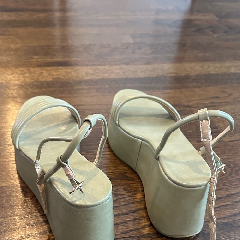 Olive Green Platform Sandals - Picture 6 of 10